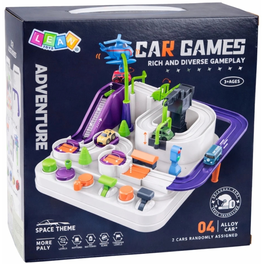 Lean Toys Automobiļu šķēršļu trase 4 gb. – 5