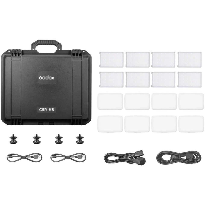 Apšvietimo įranga - Godox C5R K8 Mobile RGB LED 8 Light Kit with Charging Case – 3