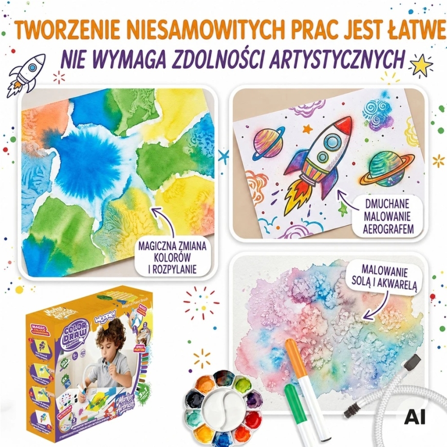 WOOPIE kūrybinis dažymo ir rankdarbių rinkinys 3 in 1 42 vnt. – 2