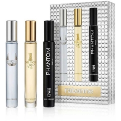 Paco Rabanne Matkatuoksussetti Miehille (Parfum Phantom 10 ml + EDT Invictus 10 ml + EDT 1 Million 10 ml)