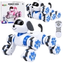 Lean Toys Remote Controlled Robot Dog, 8 Wheel Drive, White and Blue, 18 x 18 x 18 cm