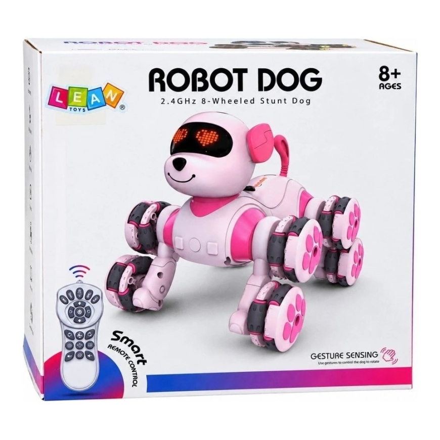 Lean Toys Tālvadības Robotu Suns, 8 Riteņu Piedziņa, Balts un Zils, 18 x 18 x 18 cm – 3