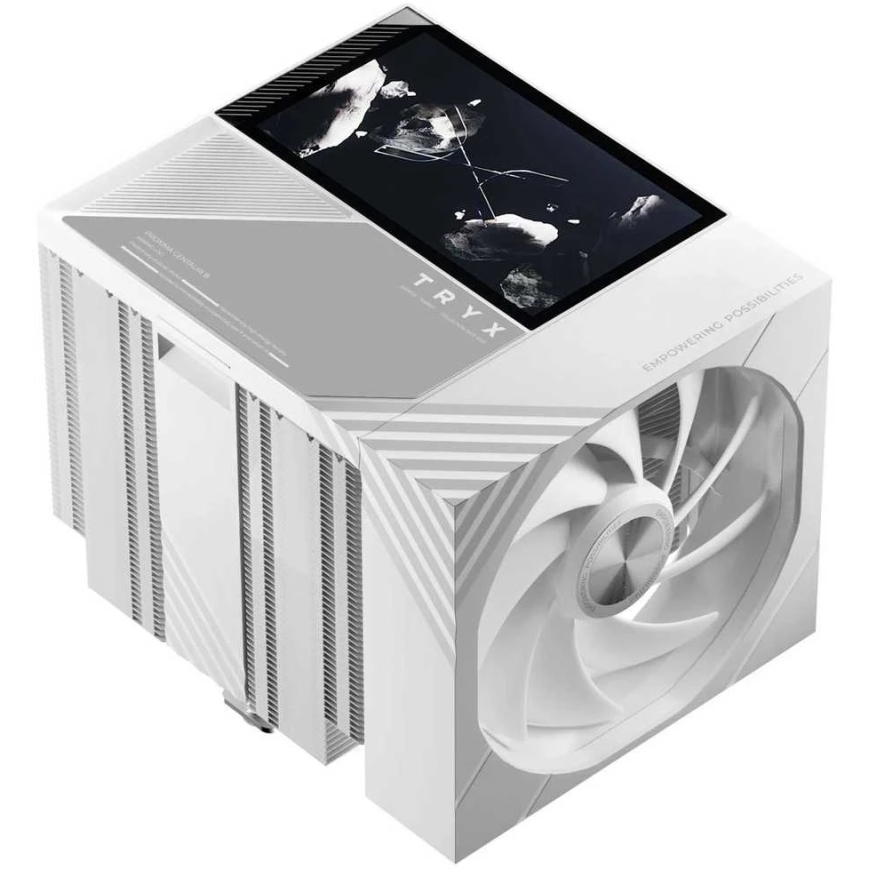 TRYX TURRIS T620 processor air cooler, dual tower, with 5-inch screen and 120 mm, White