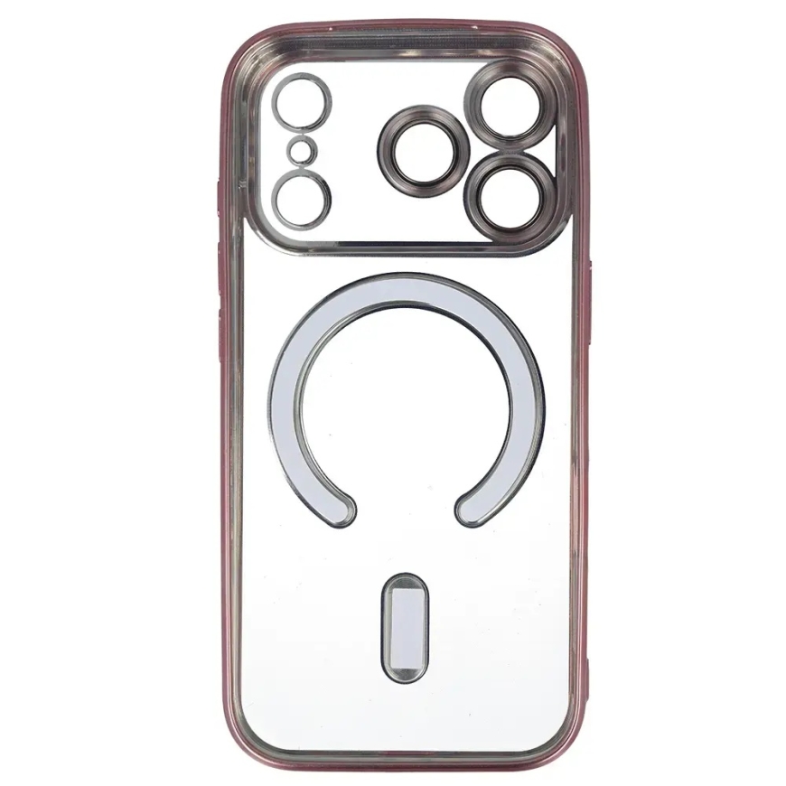 Metallinen puhelinsuoja MagSafe-tuella iPhone 17 Pro Max:lle, pinkki – 3