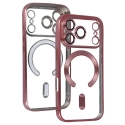Metallic telefono dėklas su MagSafe palaikymu iPhone 17 Pro Max rožinis Metallic telefono dėklas su MagSafe palaikymu iPhone 17 Pro Max rožinis