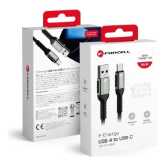 Forcell F-Energy C256 data transfer and charging cable | USB-A to USB-C | QC 4.0 | 66W | 2m | black