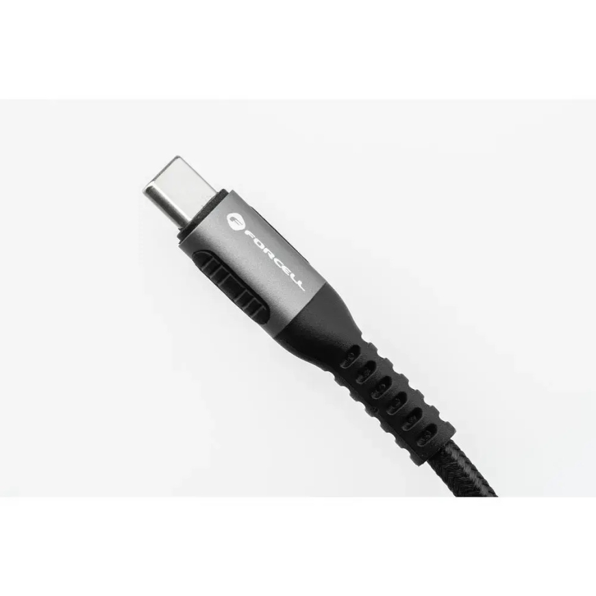 Forcell F-Energy C256 datu pārraides un uzlādes vads | USB-A uz USB-C | QC 4.0 | 66W | 2m | melns – 5