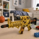Lean Toys Toy Gun with Optical Sight and Light and Sound Effects, Sand Color with Camouflage Elements, 54 × 21.5 × 5 cm Lean Toys Toy Gun with Optical Sight and Light and Sound Effects, Sand Color with Camouflage Elements, 54 × 21.5 × 5 cm