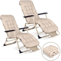 Foldable garden lounger with pillow Sofotel ChillWell, 2 pcs, sand color set Foldable garden lounger with pillow Sofotel ChillWell, 2 pcs, sand color set