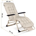 Foldable garden lounger with pillow Sofotel ChillWell, 2 pcs, sand color set Foldable garden lounger with pillow Sofotel ChillWell, 2 pcs, sand color set