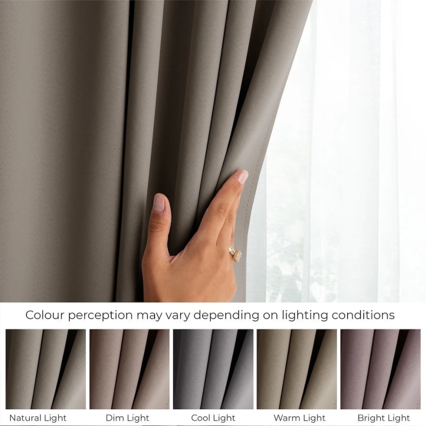 Liiva värvi mustand kardin silmadega AmeliaHome 200 × 175 cm – 2