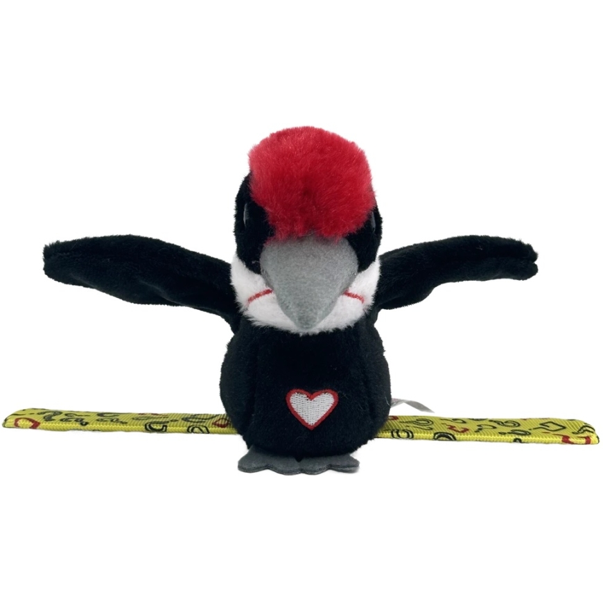 HAPPY YAPPERS interactive plush bird black and red woodpecker, 9385 – 3
