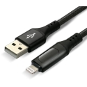 USB Įkrovimo Laidas - everActive CBB-1IBL 1m, 2.4A Greitas Įkrovimas, 480 Mbps Duomenų Perdavimo, Juodas USB Įkrovimo Laidas - everActive CBB-1IBL 1m, 2.4A Greitas Įkrovimas, 480 Mbps Duomenų Perdavimo, Juodas