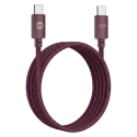 Forever Vibe data transfer and charging cable | USB-C to USB-C | 60W | 1m | burgundy | red