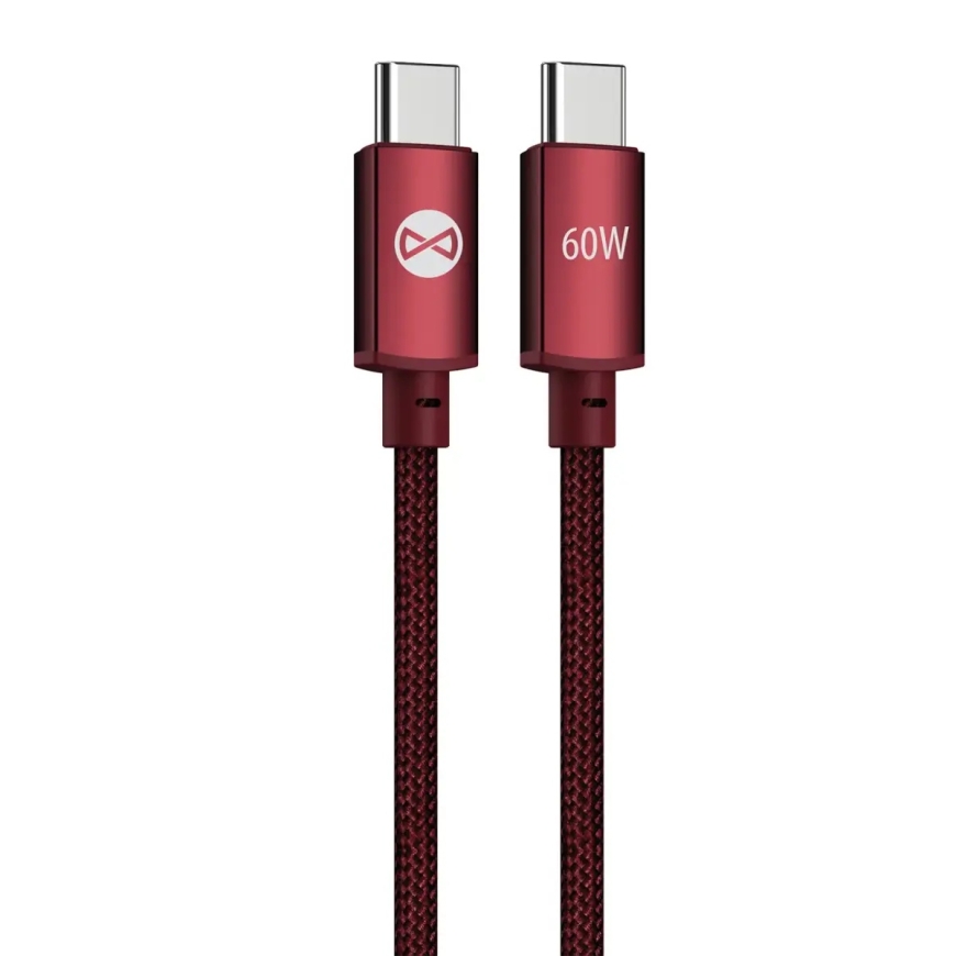 Forever Vibe провод для передачи данных и зарядки | USB-C на USB-C | 60W | 1m | burgundy | красный – 2