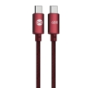 Forever Vibe andmeedastus- ja laadimiskaabel | USB-C kuni USB-C | 60W | 1m | burgundy | punane