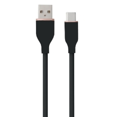 Hismart Силиконовый кабель USB Type-A - Type-C (черный, 3м)