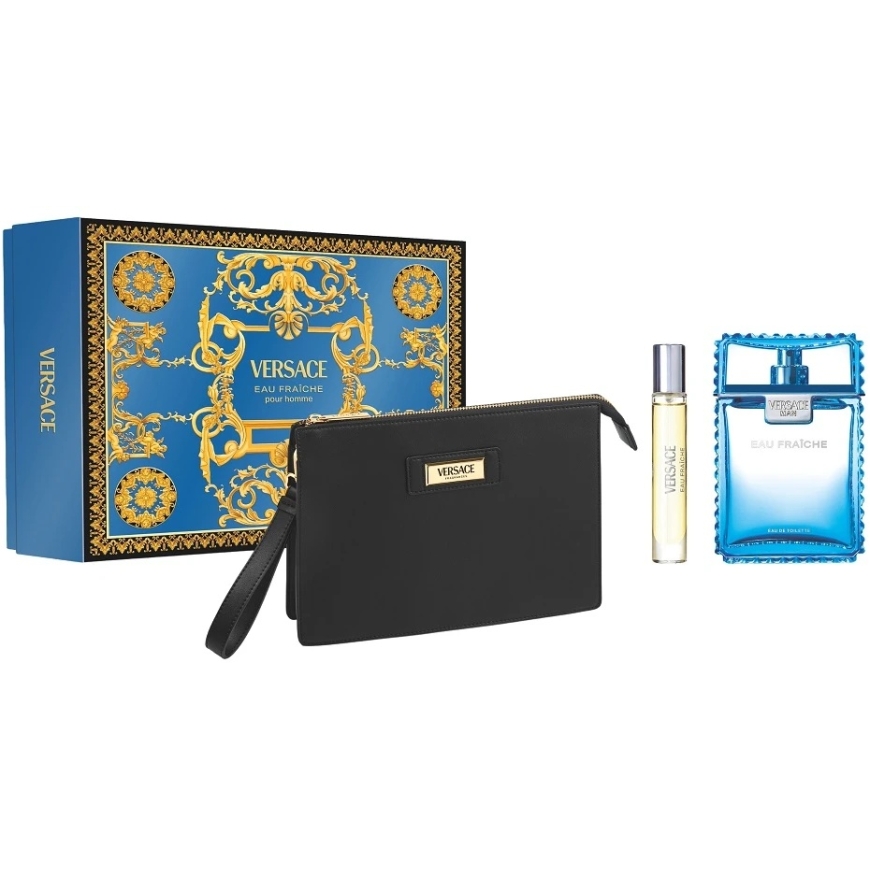 Versace Man Eau Fraiche -setti туалетная вода 100ml + туалетная вода 10ml + kosmetiikkapussi