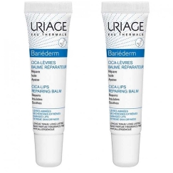 Uriage Bariederm Cica-Lips aizsargājošie lūpu balzami, 2 x 15 ml