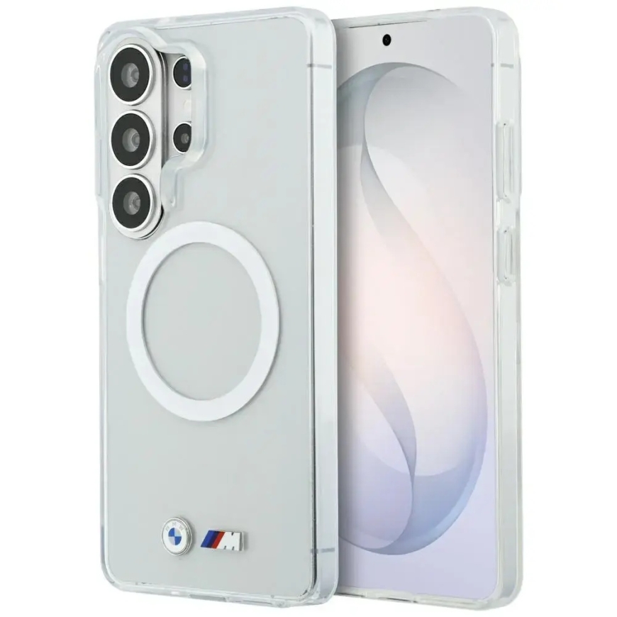 BMW IML Shockproof Metal Logo telefono dėklas su MagSafe palaikymu Samsung Galaxy S26 Ultra (S948) skaidrus