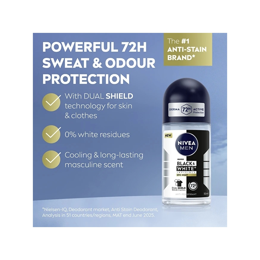 Nivea B&W Epic Night roll-on antiperspirant 50 ml