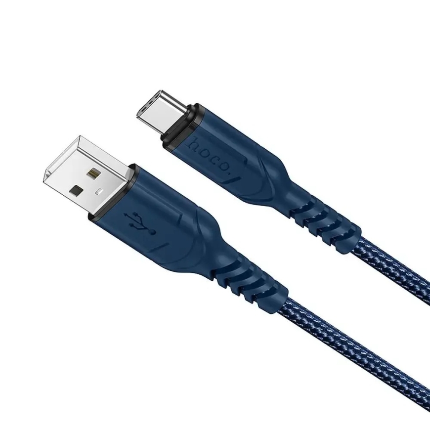 Hoco X59 duomenų perdavimo ir įkrovimo laidas | USB-A į USB-C | QC | 15W | 1m | mėlynas
