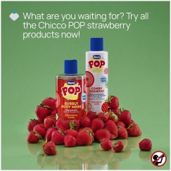 Double K Chicco Pop 2-in-1 shampoo and conditioner with strawberry sorbet scent, 250 ml