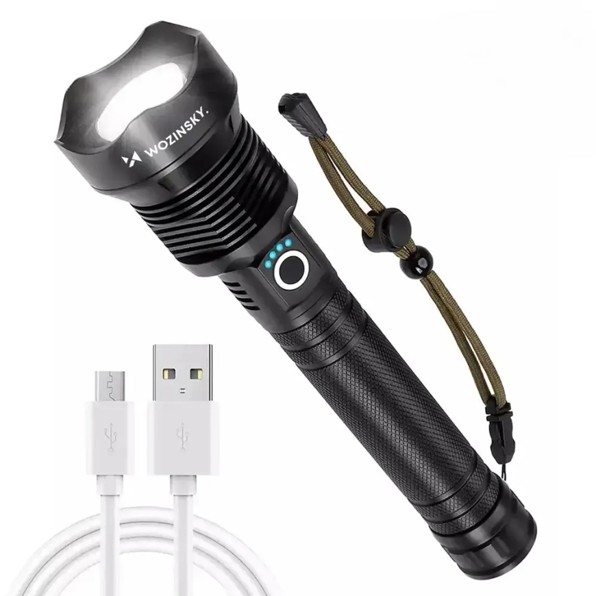 Wozinsky WLT-20W taktikaline taskulamp 20 W 2000 lm CREE dioodidega IP65 ja reguleeritava kiirgusega - must