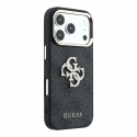 Guess PU 4G Strass Metal logo ümbris iPhone 18 Pro must