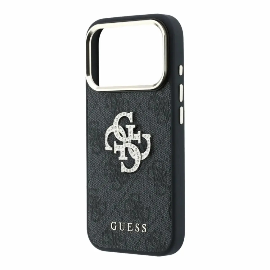 Guess PU 4G Strass Metal Logo Case for iPhone 18 Pro Black – 4