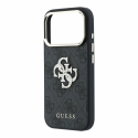 Чехол Guess PU 4G с логотипом Metal для iPhone 18 Pro черный