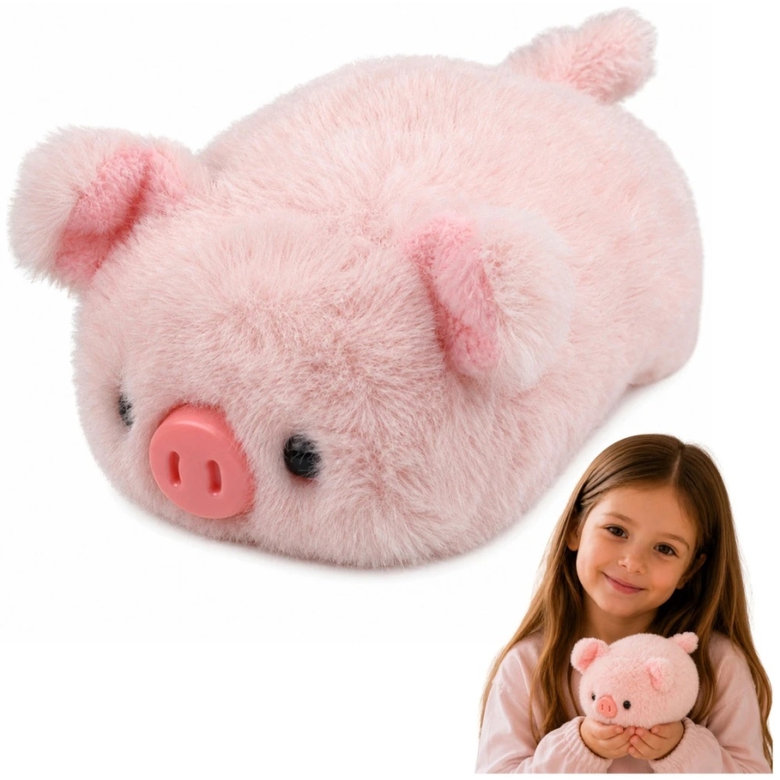Lean Toys Plush Toy Pig, Pink, 16 × 10 × 9 cm