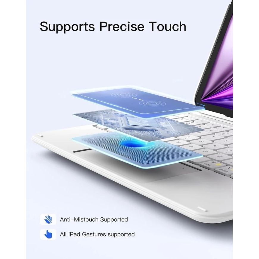 Inateck KB04122 AceTouch klaviatuuri kate iPad 10.9-11\", Valge – 2