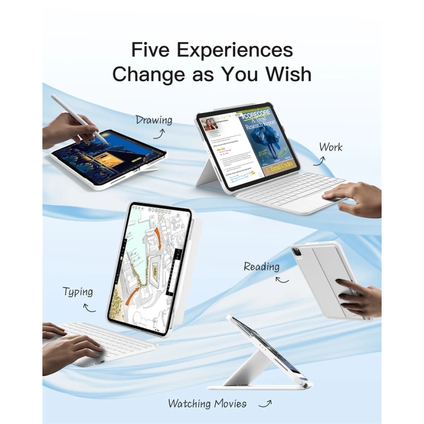 Inateck KB04122 AceTouch klaviatuuri kate iPad 10.9-11\", Valge – 3