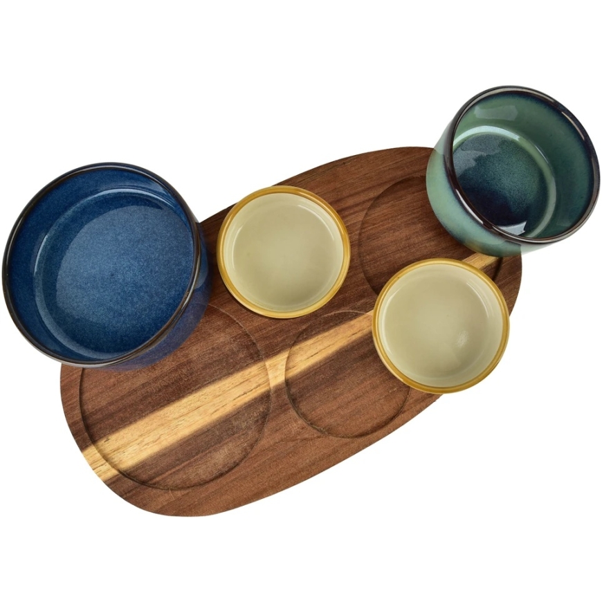 Mondex Since 1986 MODERN KITCHEN Deska su 4 miskami 11x3,58,5x42x/7x3,3cm (28x16x1,2cm) 160ml/120ml/80ml – 3