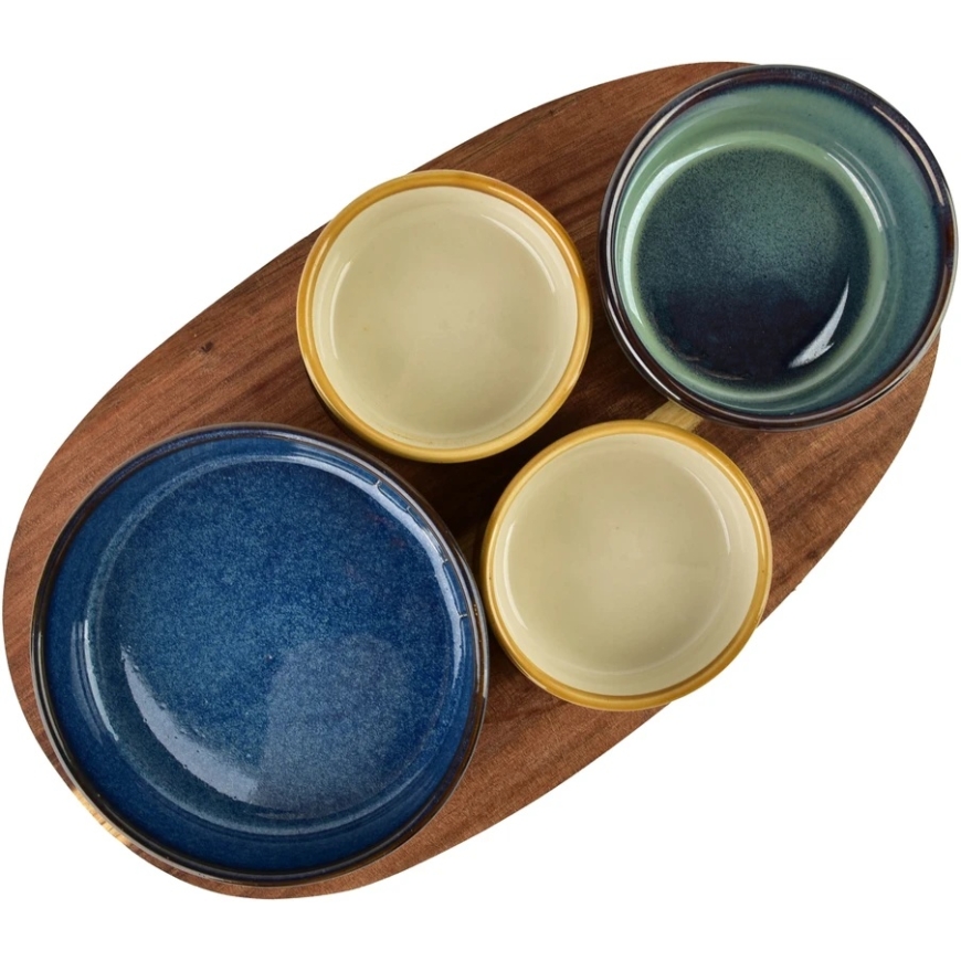 Mondex Since 1986 MODERN KITCHEN Deska su 4 miskami 11x3,58,5x42x/7x3,3cm (28x16x1,2cm) 160ml/120ml/80ml – 4