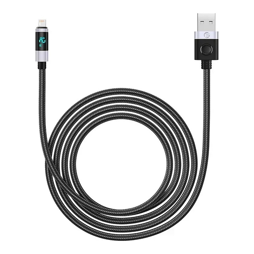 Orico LDA2L провод для передачи данных и зарядки | USB-A на Lightning | 12W | с LED дисплеем | 0.5m | чёрный, серебряный – 3