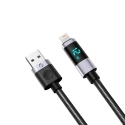 Orico LDA2L duomenų perdavimo ir įkrovimo laidas | USB-A į Lightning | 12W | su LED ekranu | 0.5m | juodas, sidabrinis Orico LDA2L duomenų perdavimo ir įkrovimo laidas | USB-A į Lightning | 12W | su LED ekranu | 0.5m | juodas, sidabrinis