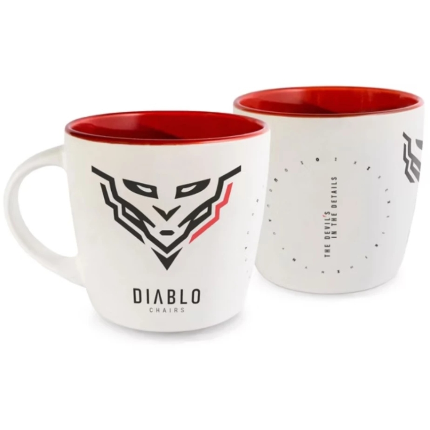 Diablo Chairs mug, white and red colors – 4