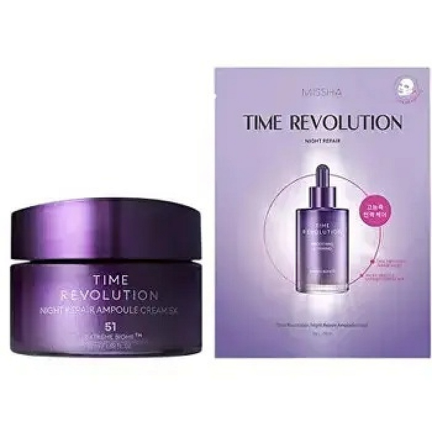 Missha Time Revolution Night Repair Cream & Mask Duo Set - dovanos rinkinys