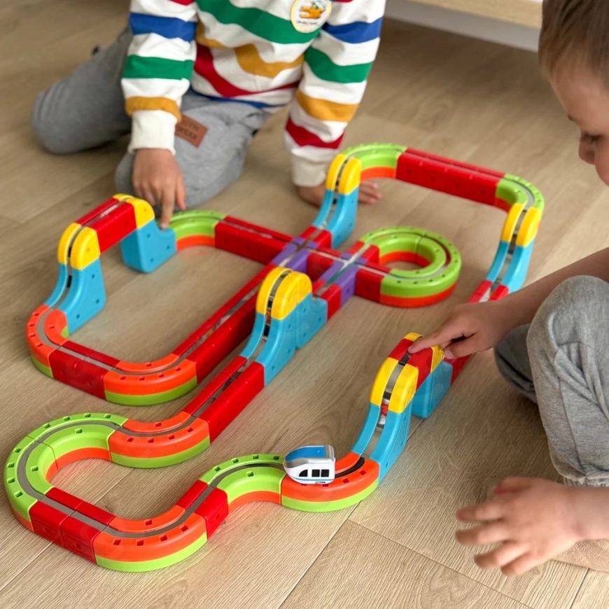 WOOPIE magic cube train construction blocks, antigravity magnetic tracks, 68 pcs. – 3