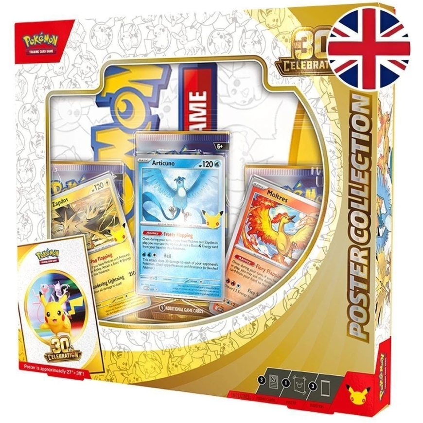 Inglise Pokemon 30. aastapäeva blisterpakendi kaardid