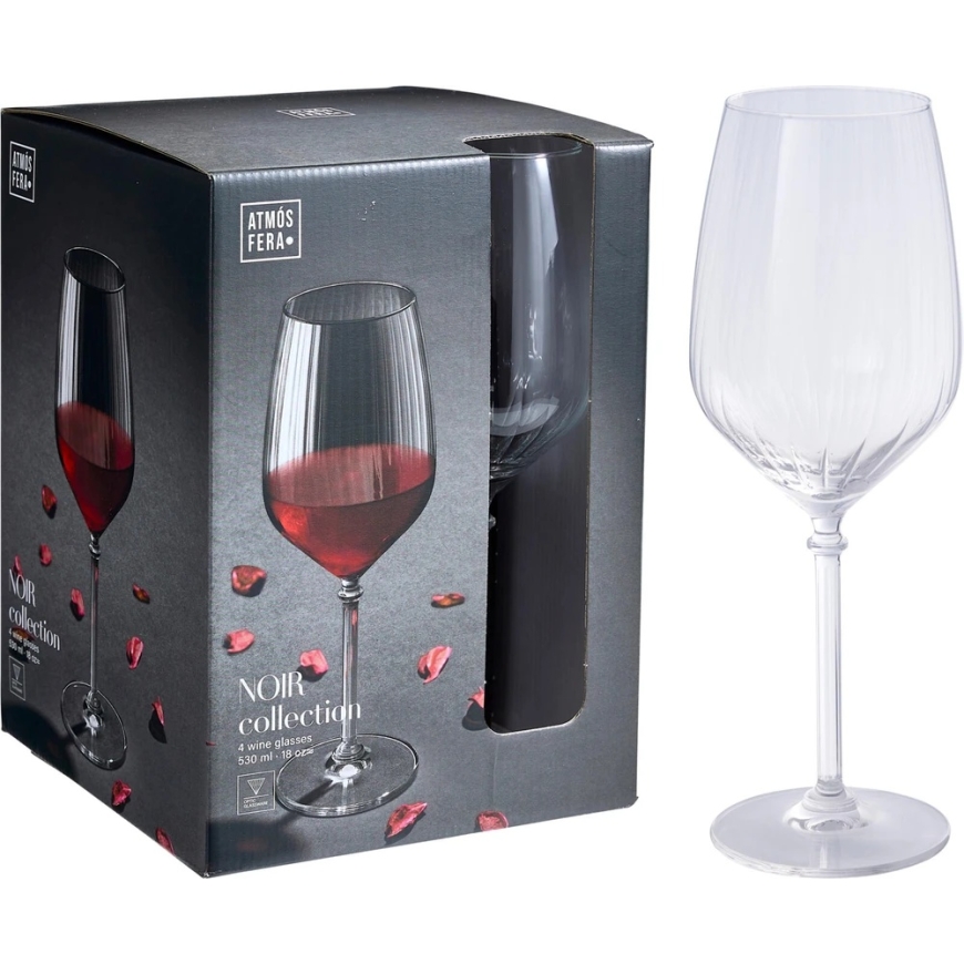 Mondex 4 wine glasses set 530 ml
