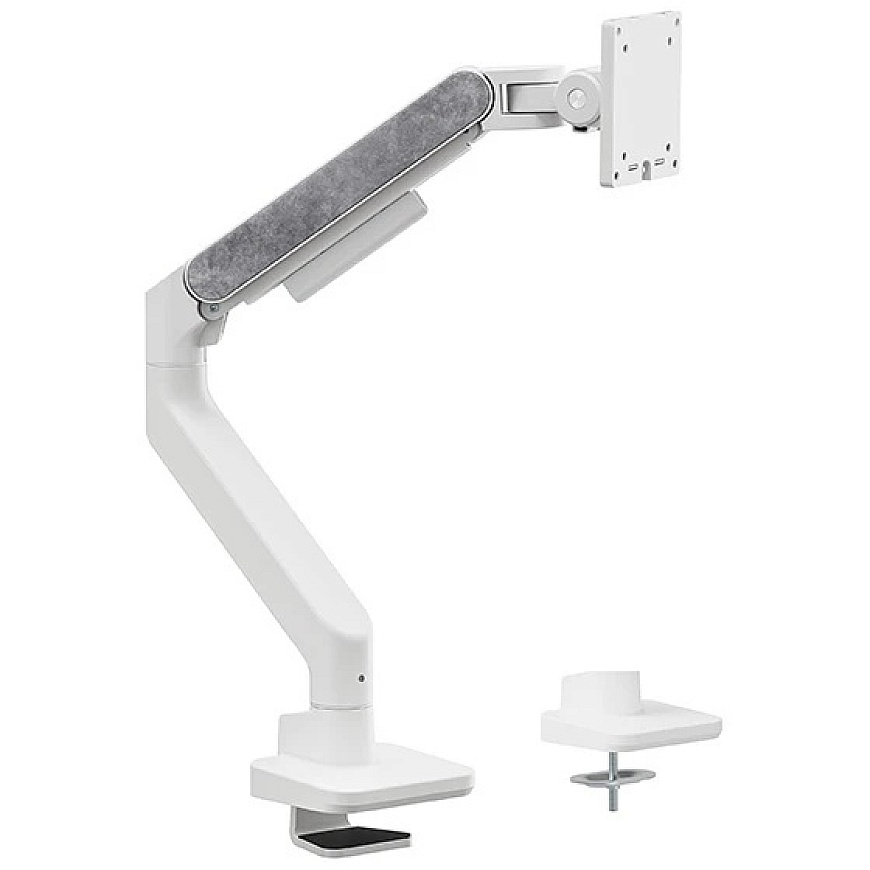 Powerton ERGO MONOA Reguliuojamas monitoriaus laikiklis, balta, 2-20KG, spaustukas, 17"- 49", 75x75/100x100