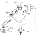 Powerton ERGO MONOA Reguleeritav monitori alus, valge, 2-20KG, klamm, 17"-49", 75x75/100x100 Powerton ERGO MONOA Reguleeritav monitori alus, valge, 2-20KG, klamm, 17"-49", 75x75/100x100