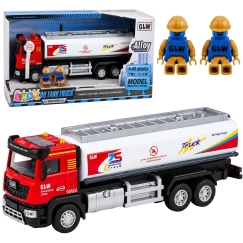 Lean Toys Rotaļu cisternas modelis ar gaismām un skaņām, sarkans un balts, 25,5 × 8,5 × 7 cm
