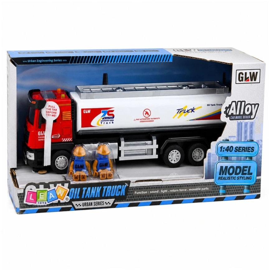 Lean Toys Mänguasja tankerimudel, millel on valgused ja helid, punane ja valge, 25,5 × 8,5 × 7 cm – 4