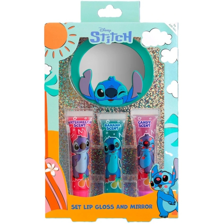 Disney Air-Val Stitch Lūpų blizgesio rinkinys su veidrodėliu