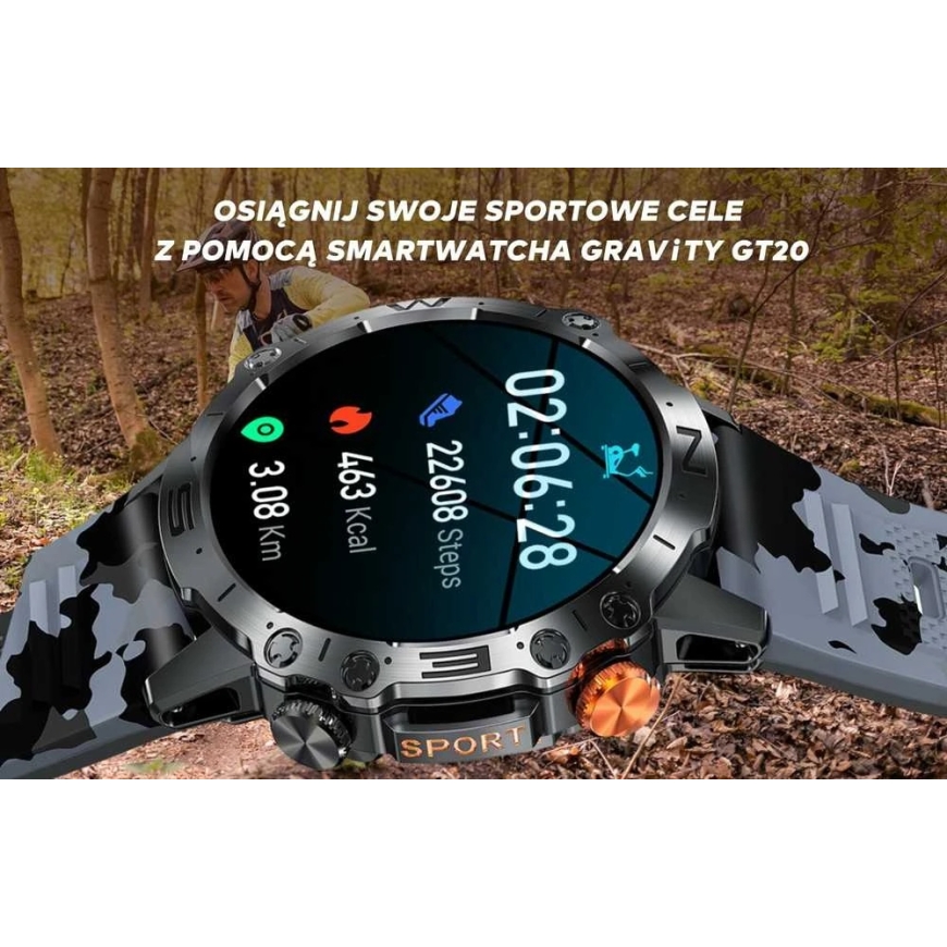 Viedpulksteņi VĪRIEŠIEM GRAVITY GT20-2 - AMOLED, PAPILDUS JOSTA (sg024b) – 5