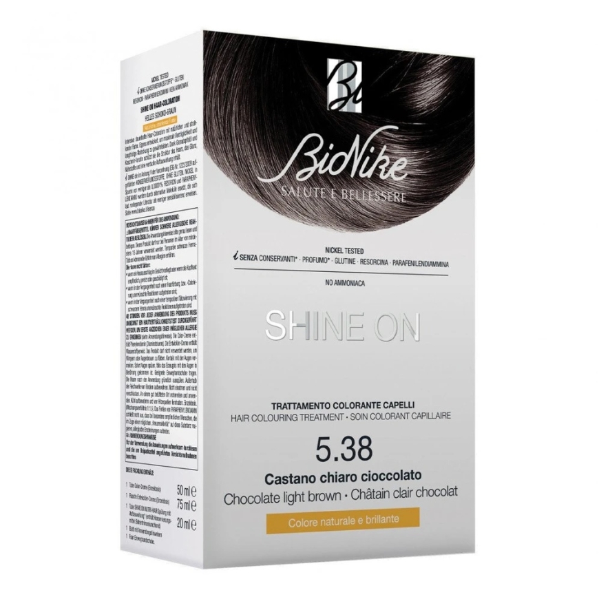 L'Oreal BioNike Shine On püsiv juuksevärv 538 hele šokolaadipruun, 145 ml – 2